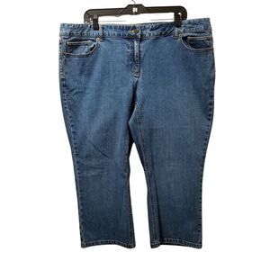 Villager Liz Claiborne Women's Blue Denim Stretch Capris Jeans Size 18